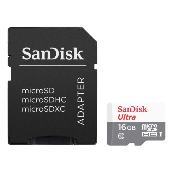 کارت حافظه microSD سن دیسک مدل Ultra کلاس 10 همراه با آداپتورظرفیت 16 گیگ