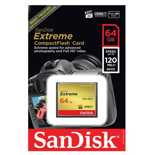کارت حافظه CompactFlash سن دیسک Extreme سرعت 120M ظرفیت 64گیگ