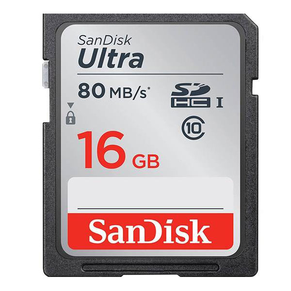 کارت حافظه SDHC سن دیسک مدل سرعت 80MBps ظرفیت 16 گیگ