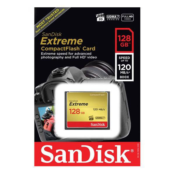 کارت حافظه CompactFlash سن دیسک Extreme سرعت 120M ظرفیت 128گیگ
