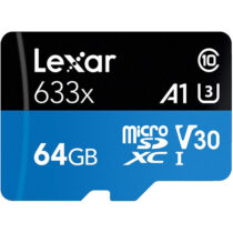 کارت حافظه‌ microSDHC لکسار مدل 633X همراه با آداپتور SD ظرفیت 64گیگ