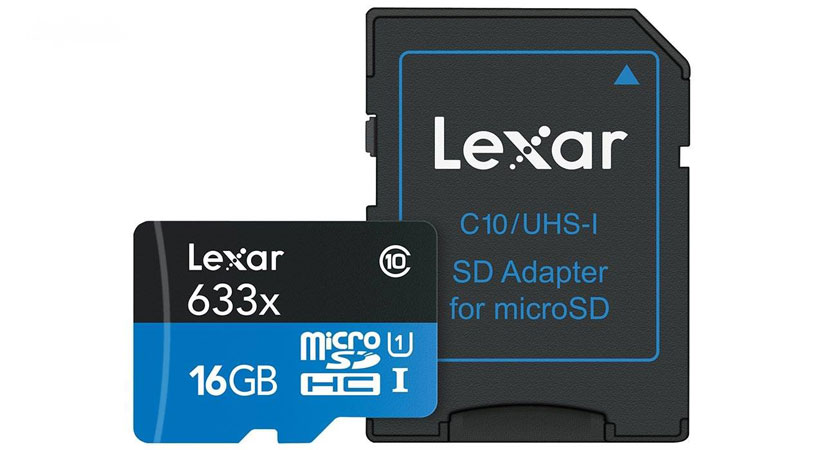 کارت حافظه‌ microSDHC لکسار مدل 633X همراه با آداپتور SD ظرفیت 16 گیگ