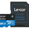 کارت حافظه‌ microSDHC لکسار مدل 633X همراه با آداپتور SD ظرفیت 128گیگ