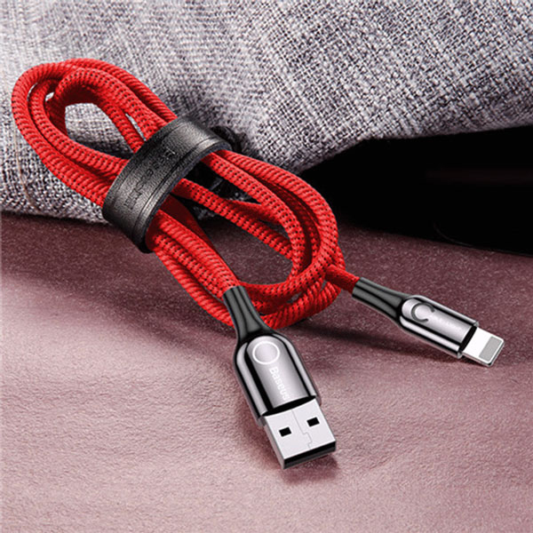 کابل USB به لایتنینگ باسئوس مدل C-Shaped red طول 1 متر