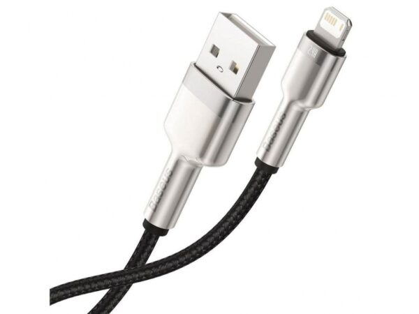 کابل داده و شارژ سریع یو‌اس‌بی به لایتنینگ 1 متری بیسوس Baseus Cafule Series Metal Data Cable USB to IP 2.4A CALJK-A01